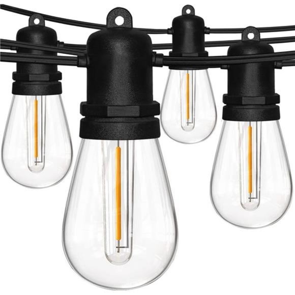 LED Outdoor String Lights, Waterproof Commercial Grade Heavy Duty Hanging Patio - Picture 1 of 6